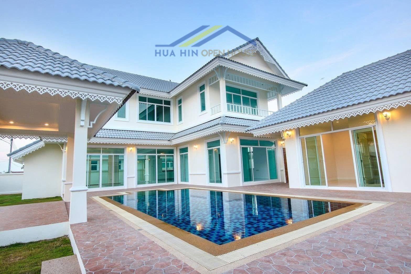 Family Pool Villa with Separate Guest House for Rent Near the Beach in Cha-Am
