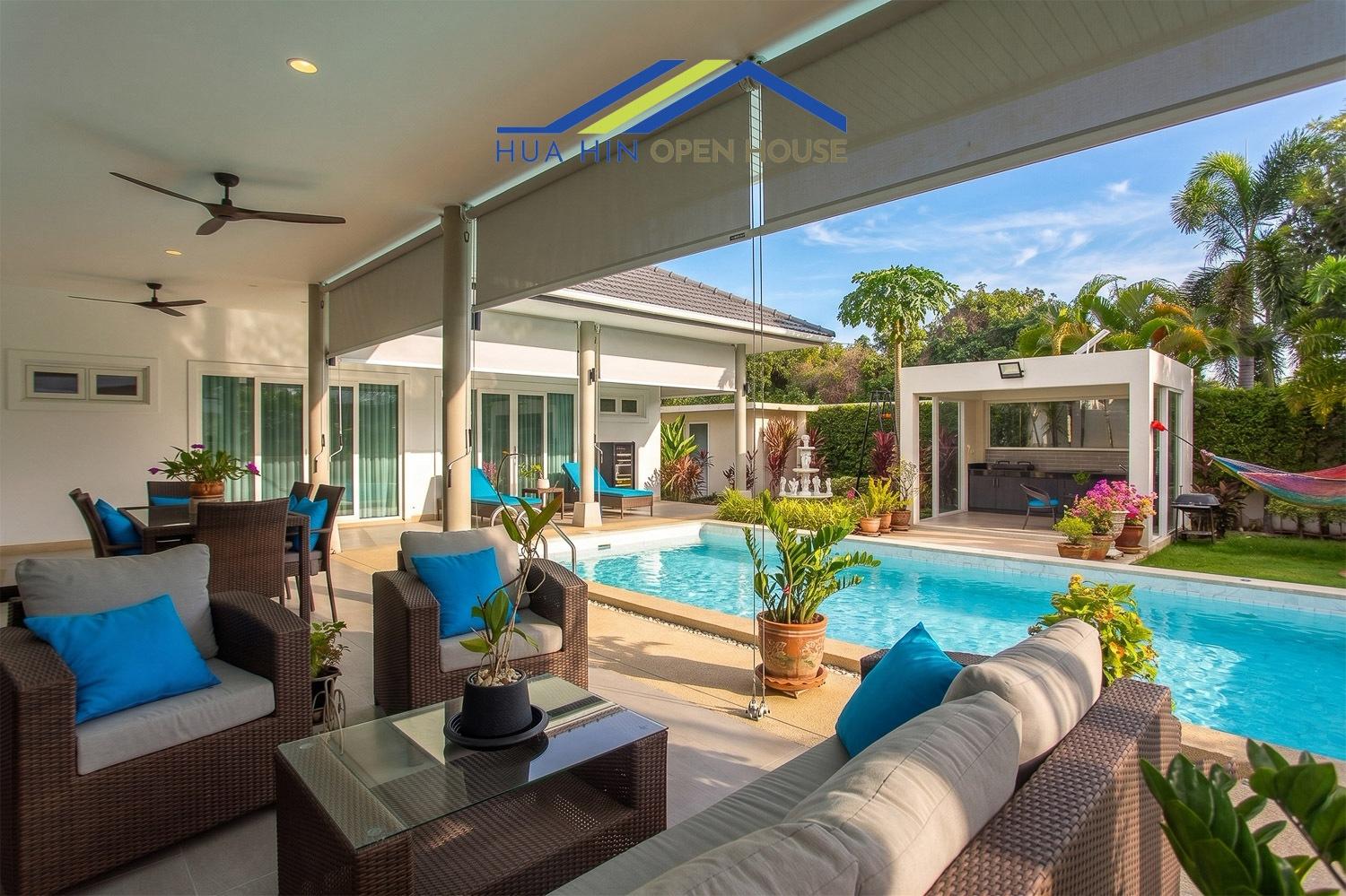 Solar Pool Villa on Corner Plot | Non-Flooding Area at Nantra, Hua Hin 1010